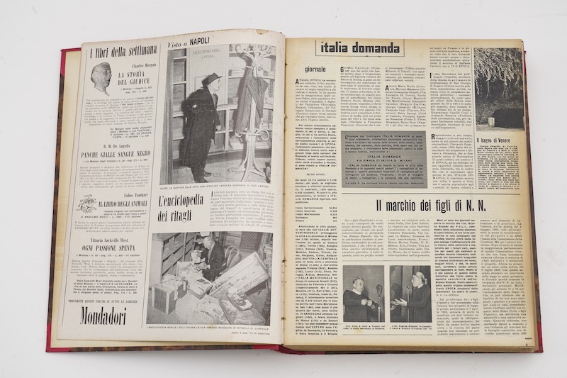 Lotto Composto da Riviste “epoca” degli Anni ‘50 - ‘60 Rilegate in 25 Volumi
