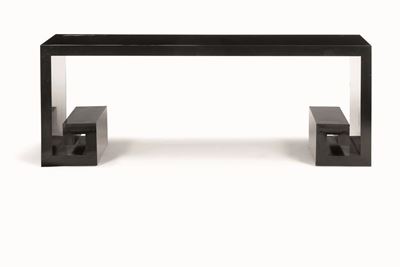 Consolle in Legno Laccato Nero, XX Secolo
