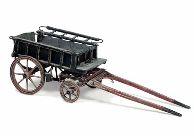 Carretto in legno dipinto, piccolo formato, XIX secolo