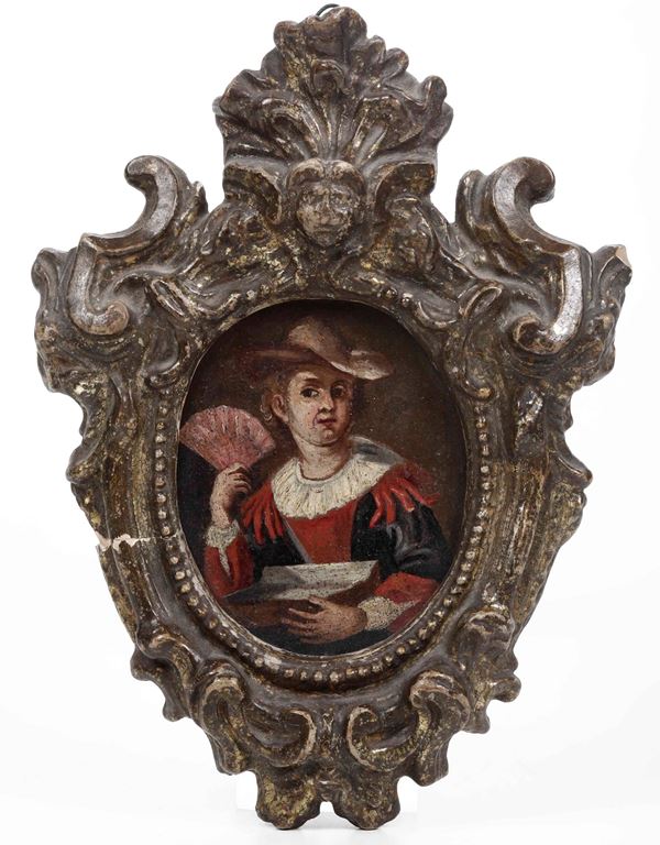 Scuola italiana del XVIII secolo Ritratto di donna con ventaglio