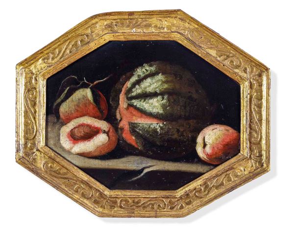 Scuola italiana del XVII secolo Natura morta con frutta