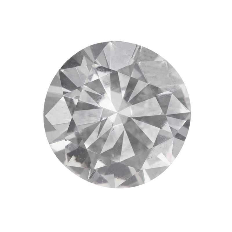 Diamante taglio brillante di ct 3.94, colore O-P (brownish), clarity VS1, fluorescenza UV nulla  - Asta Fine Jewels - Cambi Casa d'Aste
