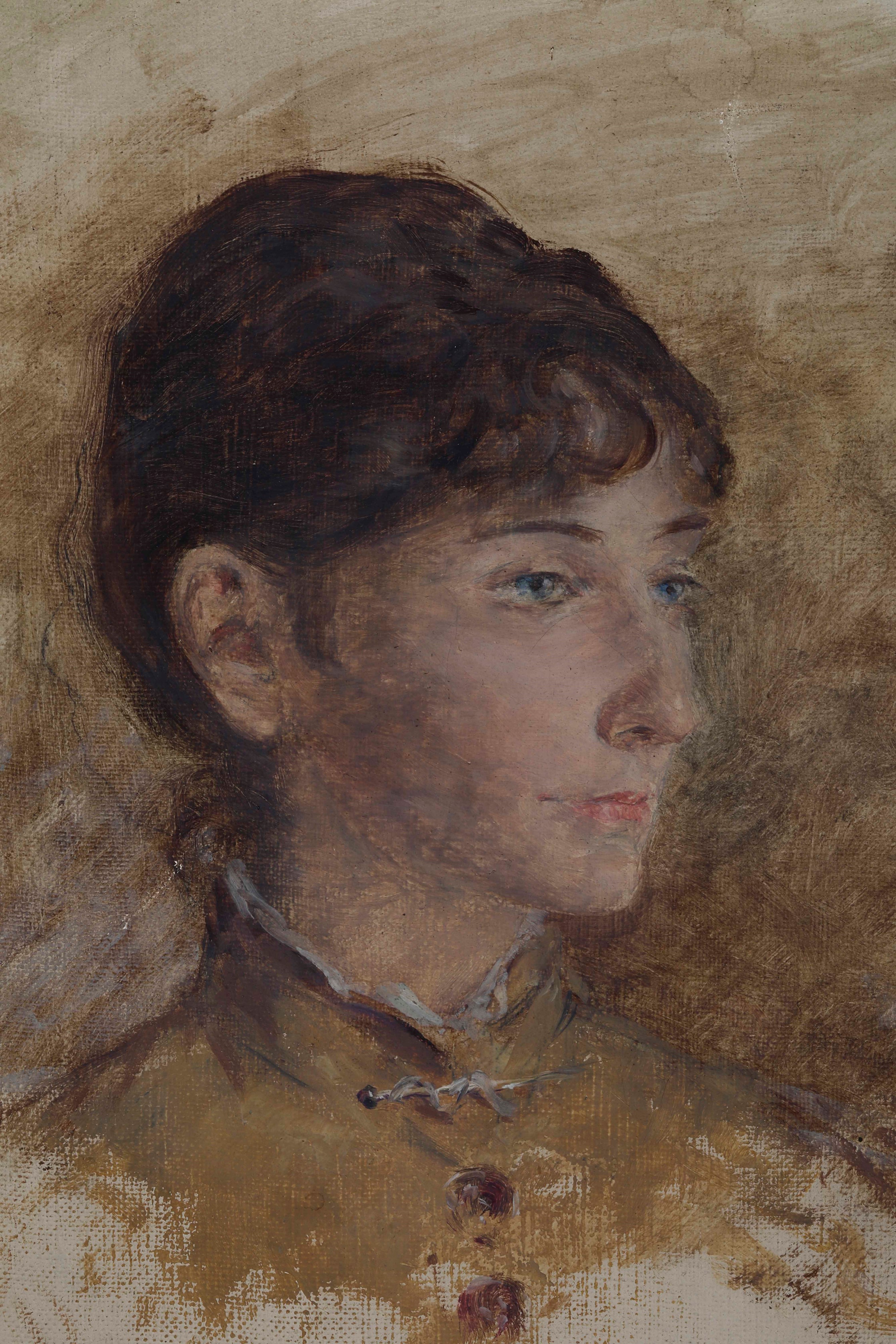 Carlo Pollonera - Ritratto di donna in acquerello