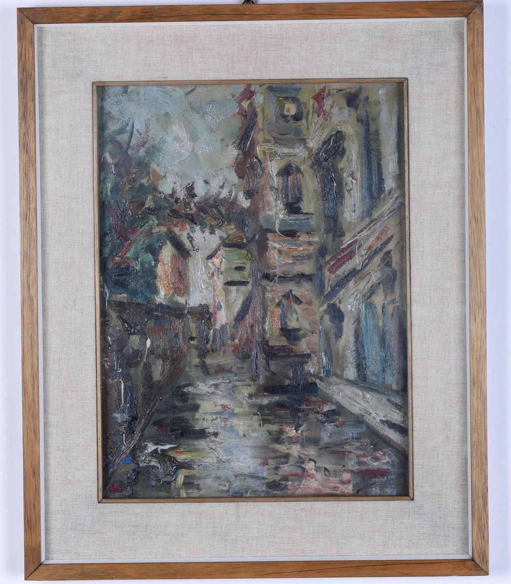 Giovanni Solari - Coppia di Paesaggi con Case