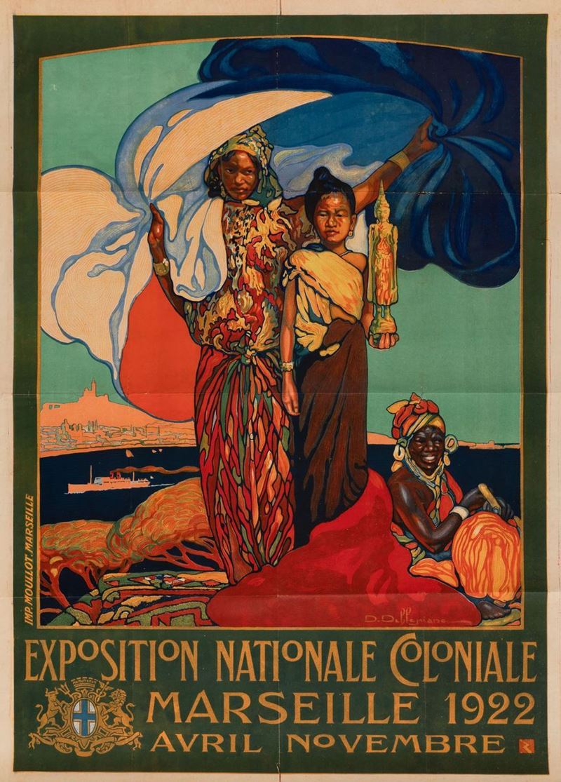 David Dellepiane : Exposition Nationale Coloniale Marseille 1922  - Auction POP Culture and Vintage Posters - Cambi Casa d'Aste