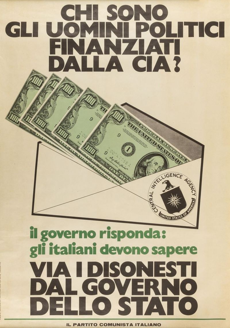 A.Reckziegel : Chi sono gli Uomini Finanziati dalla CIA?  - Asta Manifesti d'Epoca | Cambi Time - Cambi Casa d'Aste