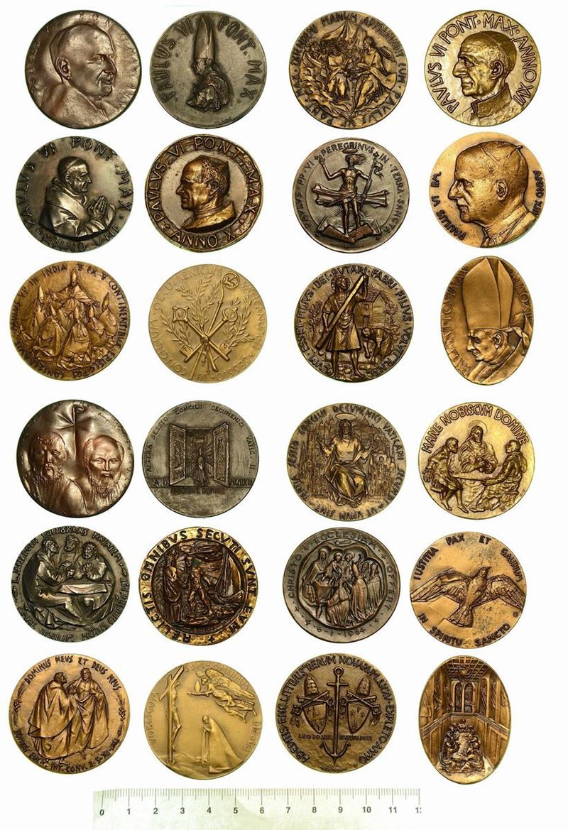 VATICANO. Lotto di 12 medaglie annuali e straordinarie in bronzo.  - Auction Numismatics - Cambi Casa d'Aste