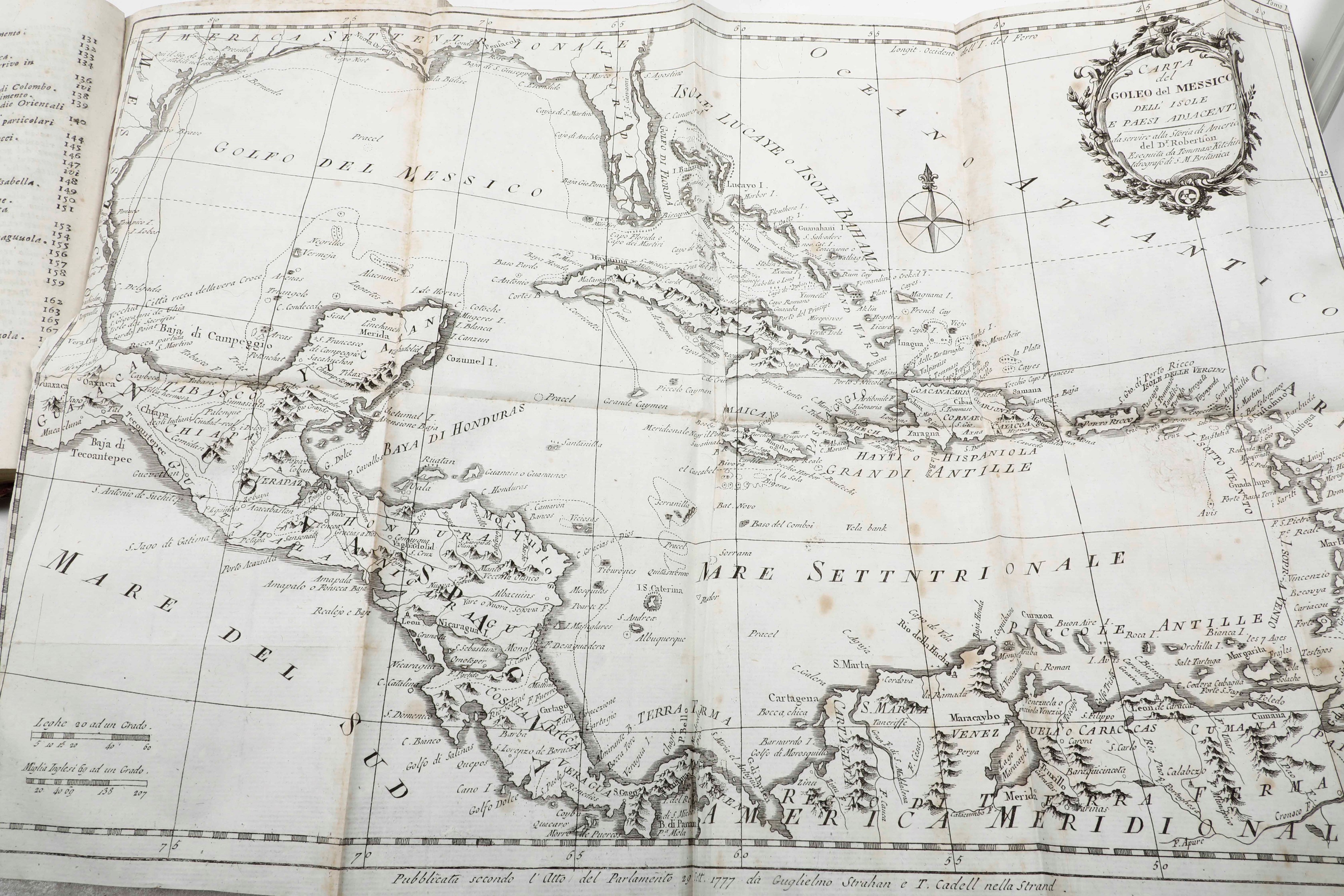 Guglielmo Robertson Storia di America, in Venezia, Presso Gio: Antonio Curti, 1802 (2 Volumi)