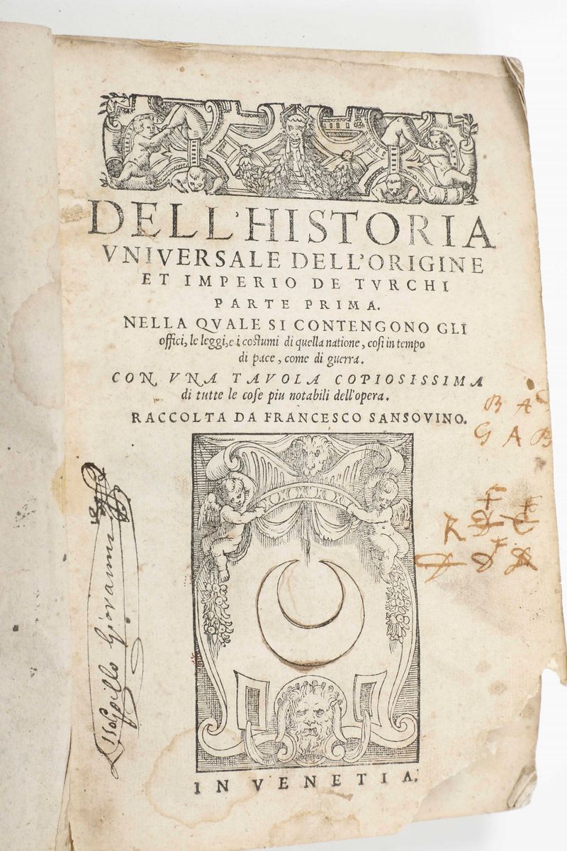 Francesco Sansovino - Gl’annali Turcheschi Overo Vite De Principi della Casa Othomana, in Venetia...