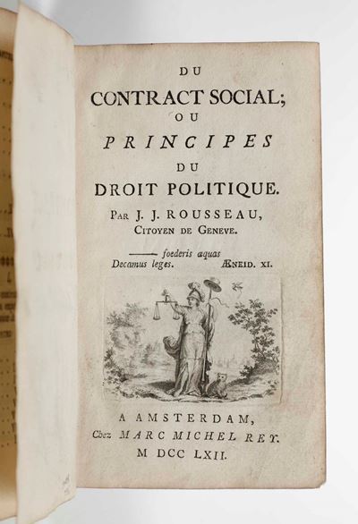 Jean-jacques Rousseau Du Contract Social; Ou Principes Du Droit Politique. a Amsterdam, Chez Marc...