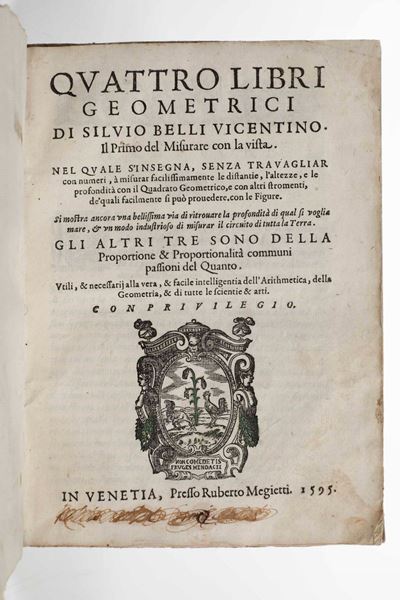 Quattro Libri Geometrici, in Venezia, Presso Ruberto Megietti, 1595.