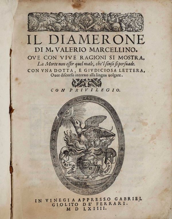 Valerio Marcellino - Valerio Marcellino Il Diamerone, Venezia, Giolito, 1564.