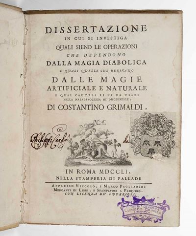 Dissertazione in Cui Si Investiga Quali Siano le Operazioni che Dependono dalla Magia Diabolica.....