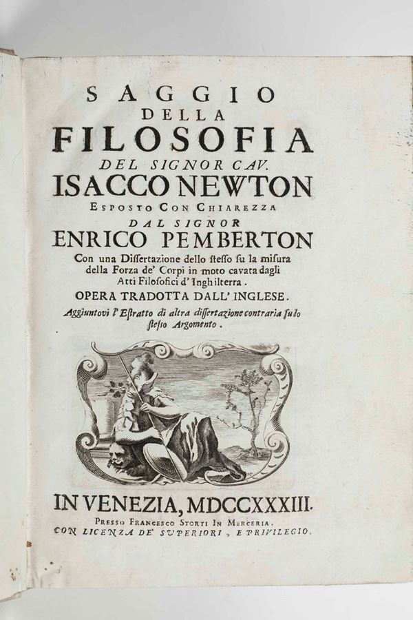Saggio  della filosofia del Signor Cav. Isacco Newton, Venezia, presso Francesco Storti, 1733.
