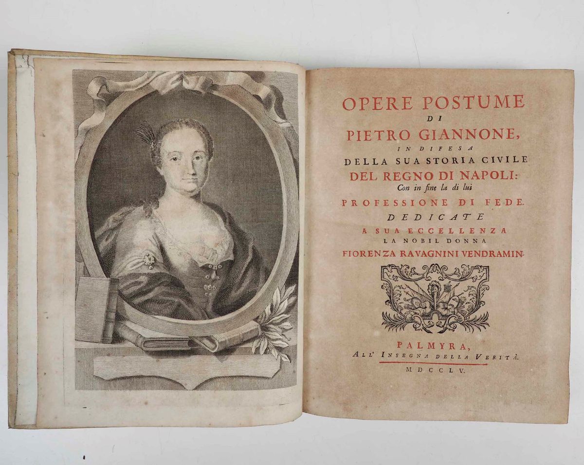 Pietro Giannone - Istoria Civile del Regno di Napoli, Palmyra, 1762-1763 (1755) Cinque Tomi