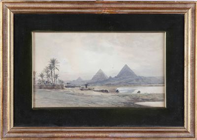 Pittore del XIX Secolo Paesaggio con Piramidi, 1891