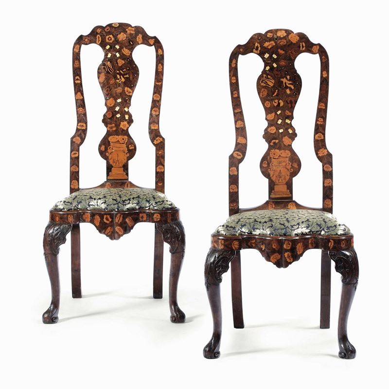 Coppia di sedie. Olanda, XIX-XX secolo  - Auction Italian Mansions - Cambi Casa d'Aste