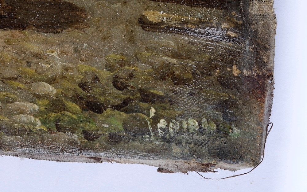 Pittore del XIX-XX Secolo Veduta di Napoli con Pescatori