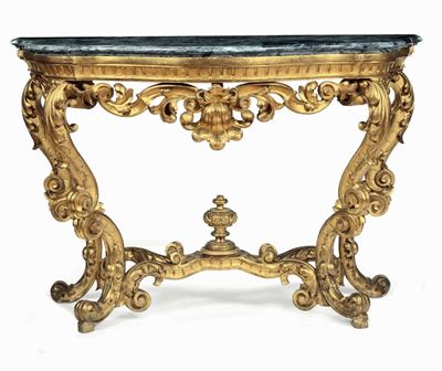 Consolle in Legno Intagliato e Dorato. XIX Secolo
