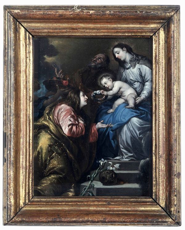 Pietro  Novelli detto il Monrealese - Madonna con Bambino che incorona S. Rosalia, S. Pietro e un Angelo