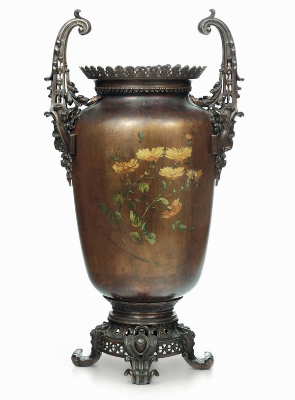 Vaso montato in bronzo, XX secolo