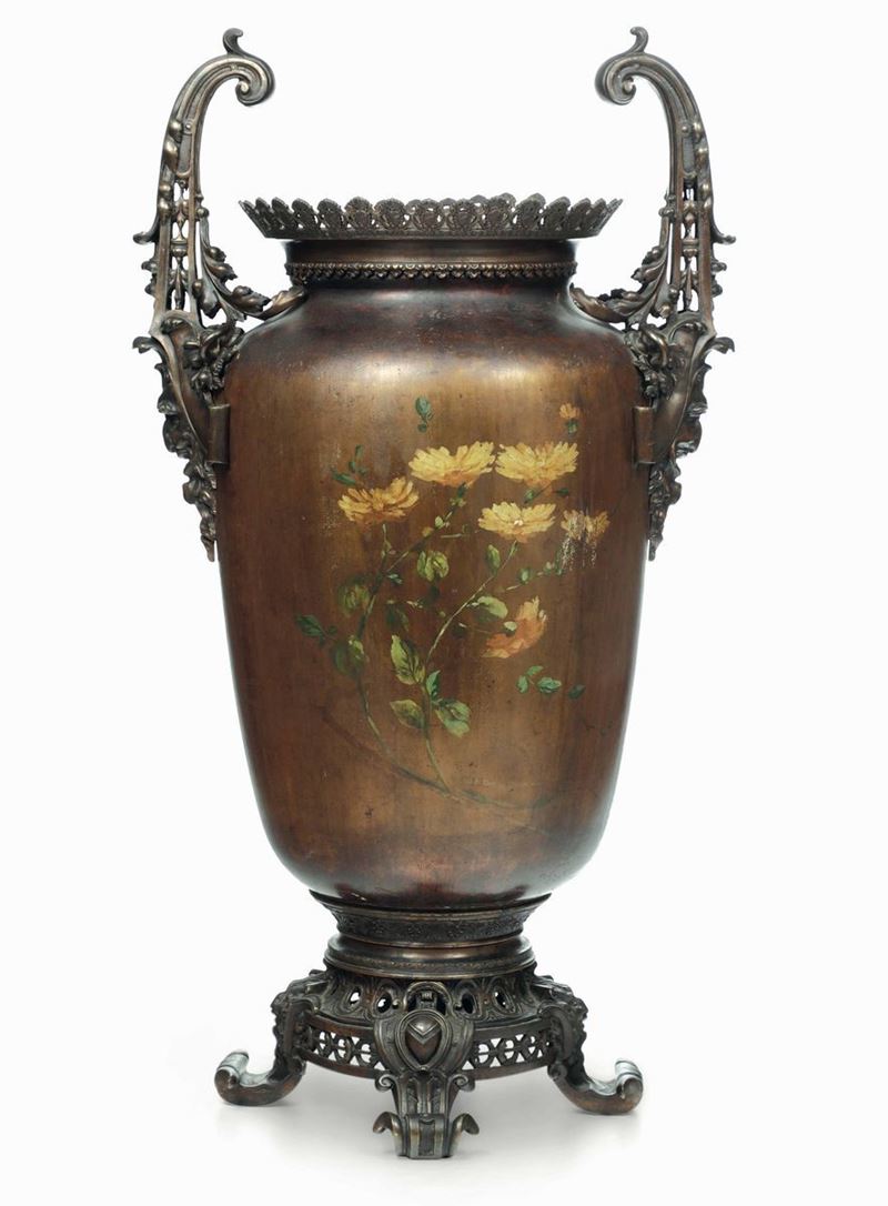 Vaso montato in bronzo, XX secolo  - Auction Italian Mansions - Cambi Casa d'Aste