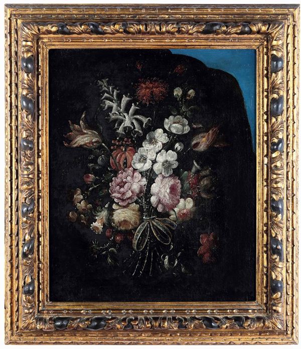 Scuola del XVIII-XIX secolo Natura morta con vaso di fiori