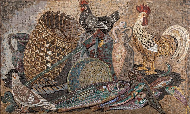 Gino Severini - Natura Morta con Galli e Pesci