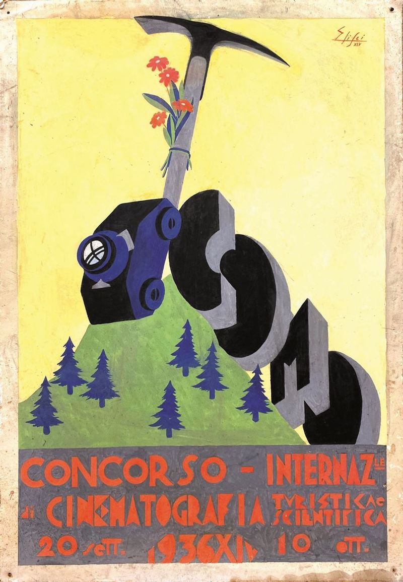 Elisei : Elisei - Como, Concorso Internazionale di Cinematografia Turistica e Scientifica  - Auction Vintage Posters - Cambi Casa d'Aste