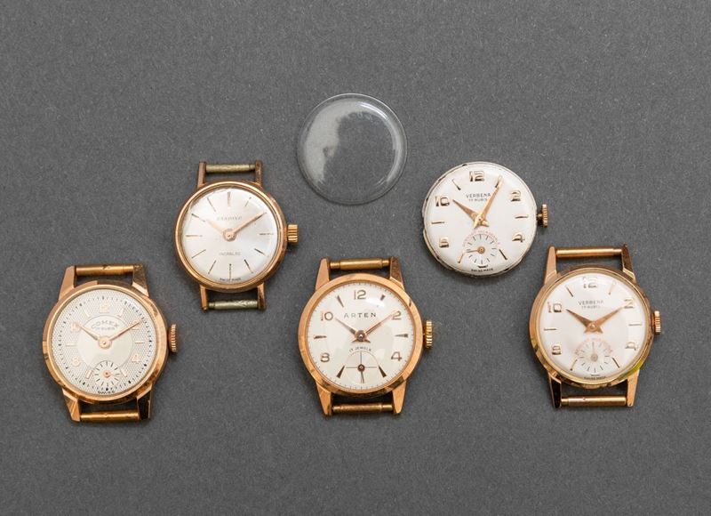 Lotto di 4 orologi da donna in oro 18k  - Auction Watches - Cambi Casa d'Aste