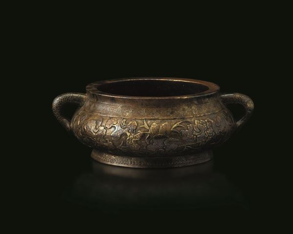 A bronze censer, China, Ming Dynasty 1600s. Apocryphal Xuande mark