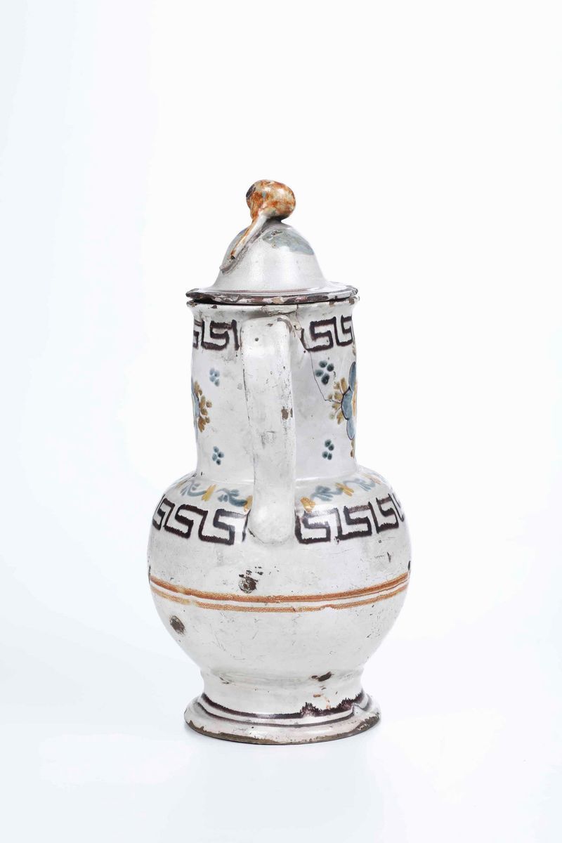 Vaso Biansato con Coperchio Puglia, Manifattura di Grottaglie, XIX Secolo