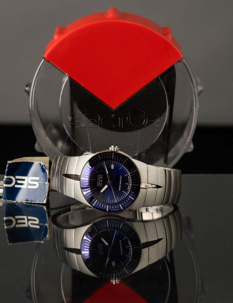 SECTOR - 880 al quarzo in acciaio con quadrante blu  - Auction For Men | Cambi Time - Cambi Casa d'Aste