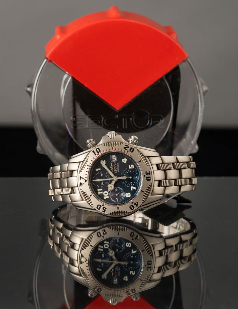 SECTOR - Cronografo automatico in titanio con quadrante blu  - Auction For Men | Cambi Time - Cambi Casa d'Aste
