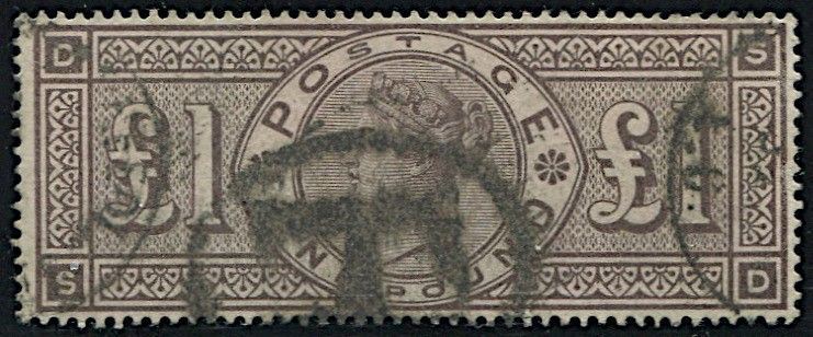 1884, Great Britain, £ 1 wmk three Imperial Crowns.  - Asta Filatelia e Storia Postale - Cambi Casa d'Aste