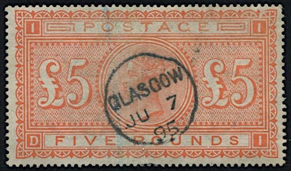 1882, Great Britain, £ 5 orange.