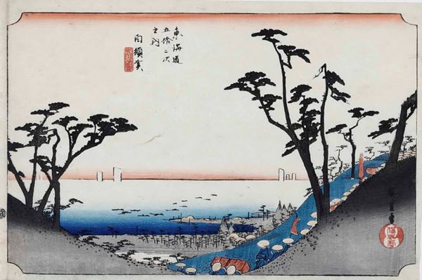 Sei xilografie raffiguranti scene di vita, Giappone, periodo Meiji (1868-1912)