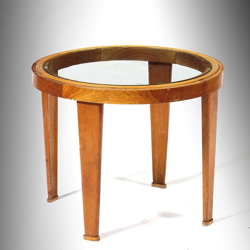 Tavolino circolare da salotto di gusto decò con piano in vetro, XX secolo  - Asta Antiquariato Febbraio | Cambi Time - Cambi Casa d'Aste