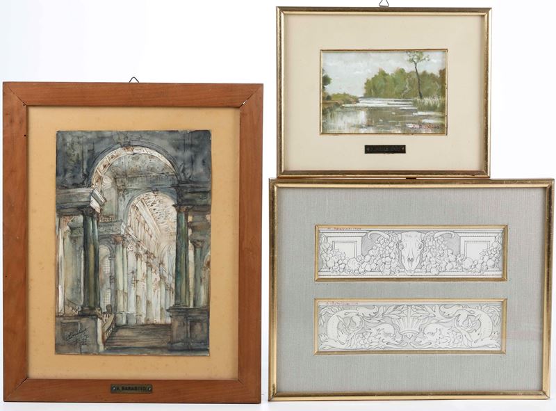 Due acquerelli e un disegno su carta  - Auction Antique April | Cambi Time - Cambi Casa d'Aste