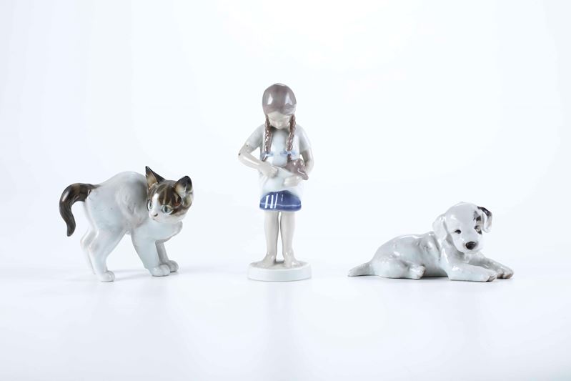 Bimba e due animali in porcellana  - Asta Antiquariato  - Cambi Casa d'Aste