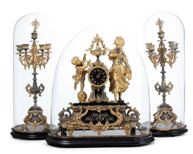 Trittico da camino in metallo dorato. XIX secolo  - Auction Antique April | Cambi Time - Cambi Casa d'Aste