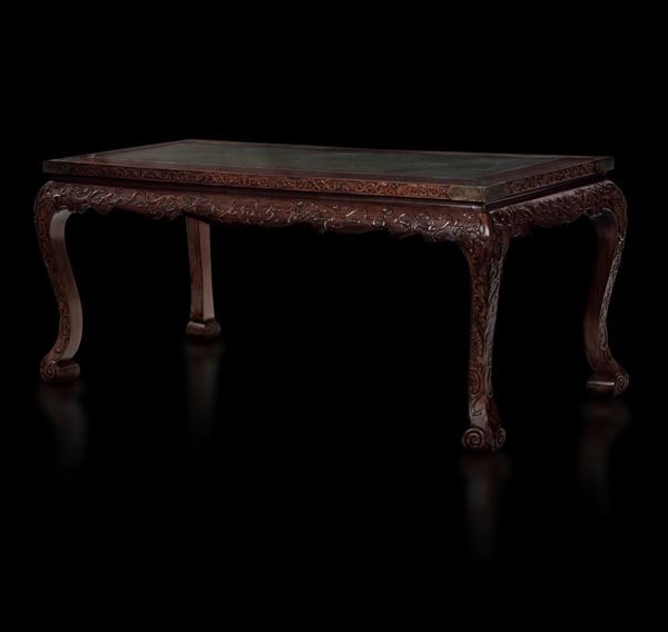 A large Huanghuali wood table, China, 1900s