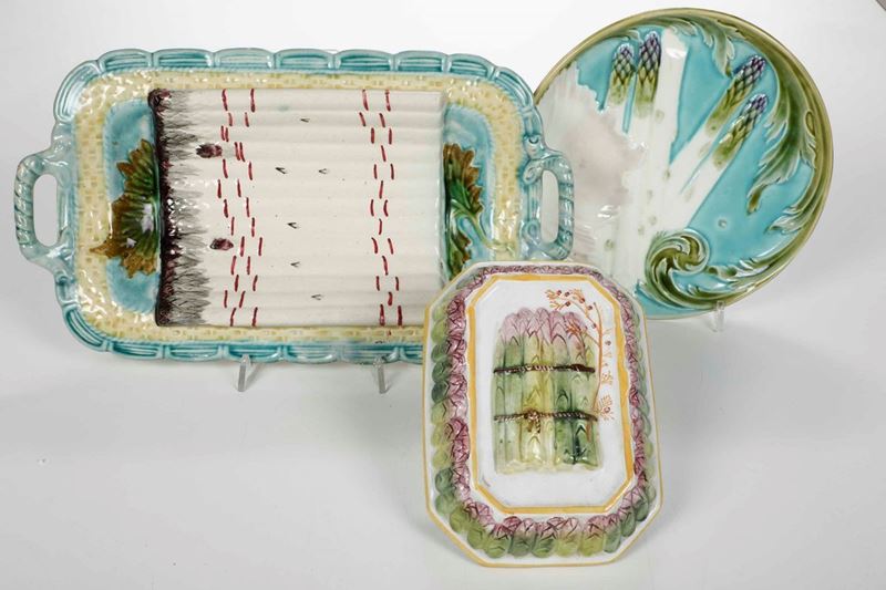 Un vassoio e un piatto per asparagi Francia, XIX e inizio XX secolo  - Auction Ceramics and Glass | Timed Auction - Cambi Casa d'Aste