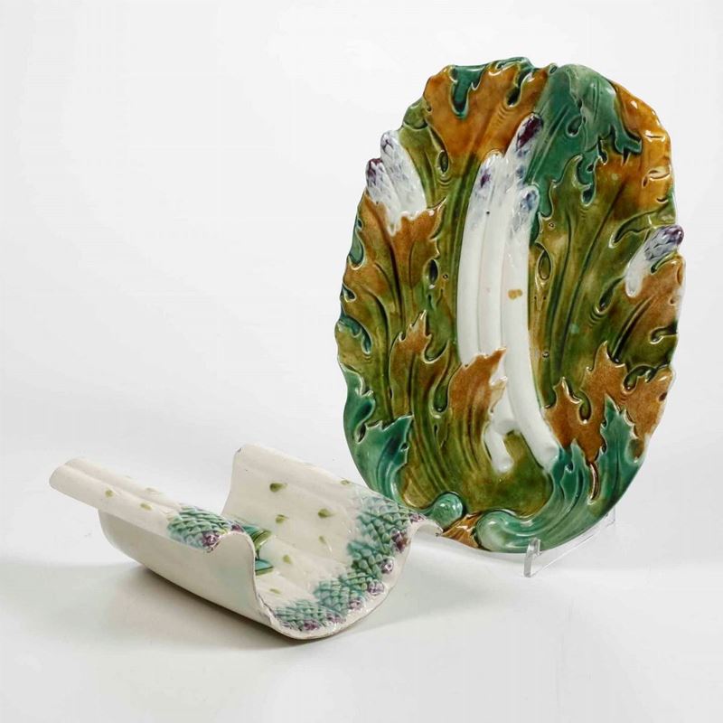 Un présentoir e sgocciolatoio da bacinella per asparagi Francia, XX secolo  - Auction Ceramics and Glass | Timed Auction - Cambi Casa d'Aste