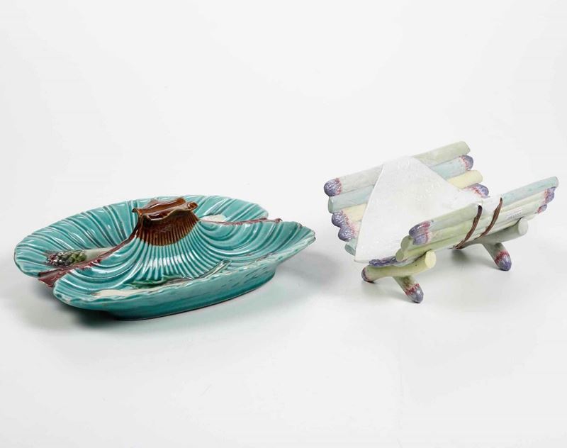 Due présentoirs per asparagi Francia, inizio del XX secolo  - Auction Ceramics and Glass | Timed Auction - Cambi Casa d'Aste