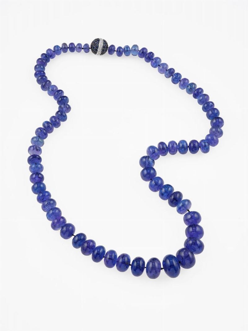 Tanzanite and gold necklace  - Auction Fine and Coral Jewels - Cambi Casa d'Aste