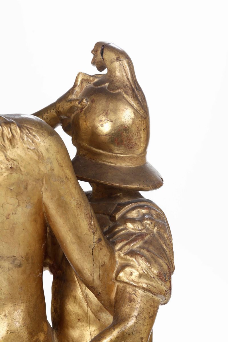 Ratto delle Sabine. Legno Dorato e Dipinto. Arte Barocca Italiana, Inizio del XVII Secolo, Seguac...