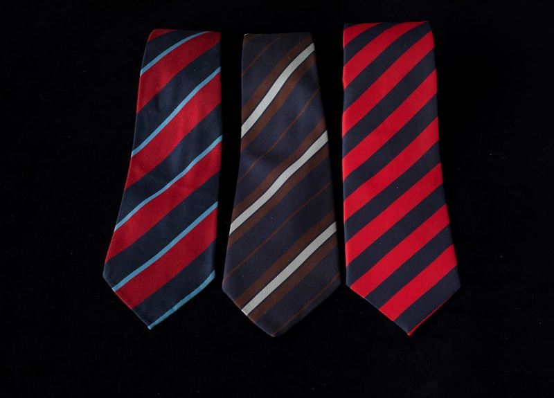 Lotto di 3 cravatte  Vintage regimental di artigiani milanesi  - Auction For Men | Cambi Time - Cambi Casa d'Aste