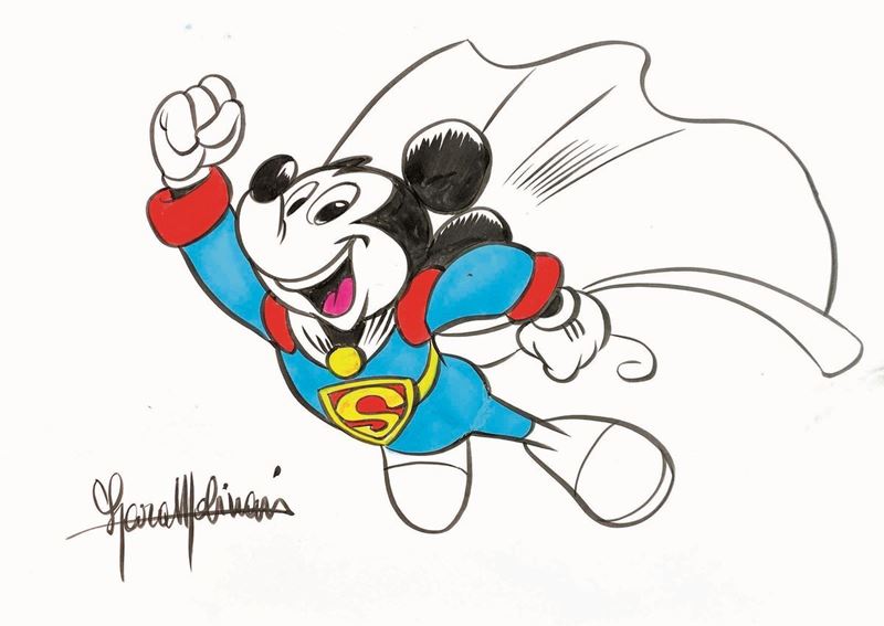 Lara Molinari : Topolino Superman  - Auction POP Culture and Comics - Cambi Casa d'Aste