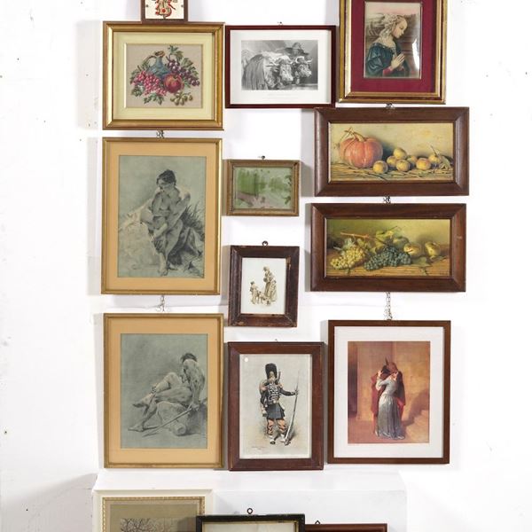 Lotto composto da 18 stampe e riproduzioni